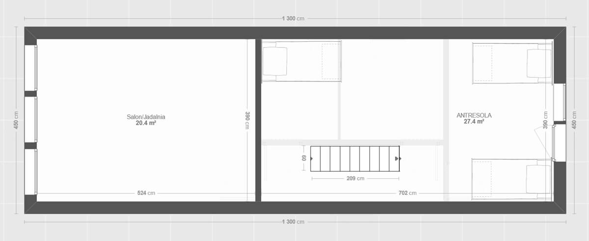 Grafika: dom mobilny saturn60 poddasze