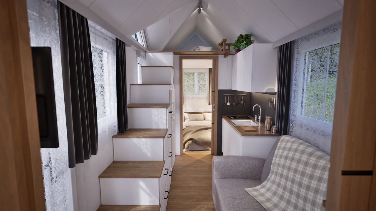 Grafika: dom mobilny tiny house 18 29