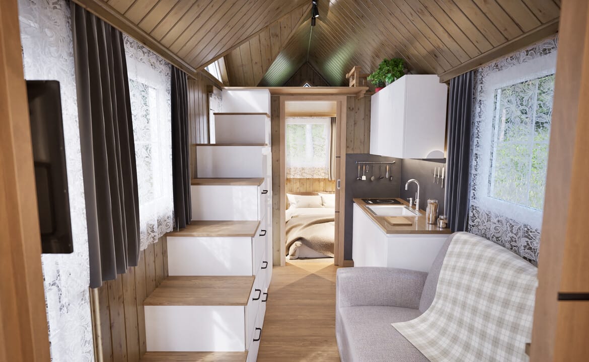 Grafika: dom mobilny tiny house 18 30