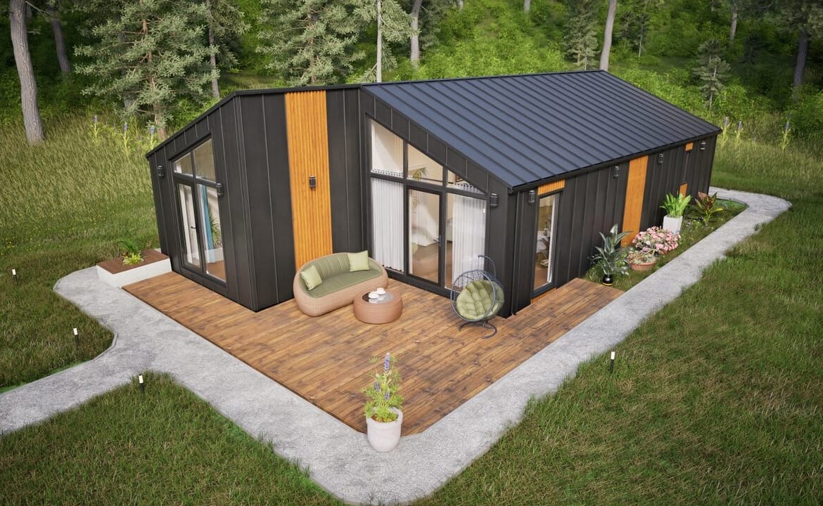 Grafika: dom modulowy caloroczny 88m2 jowisz 06