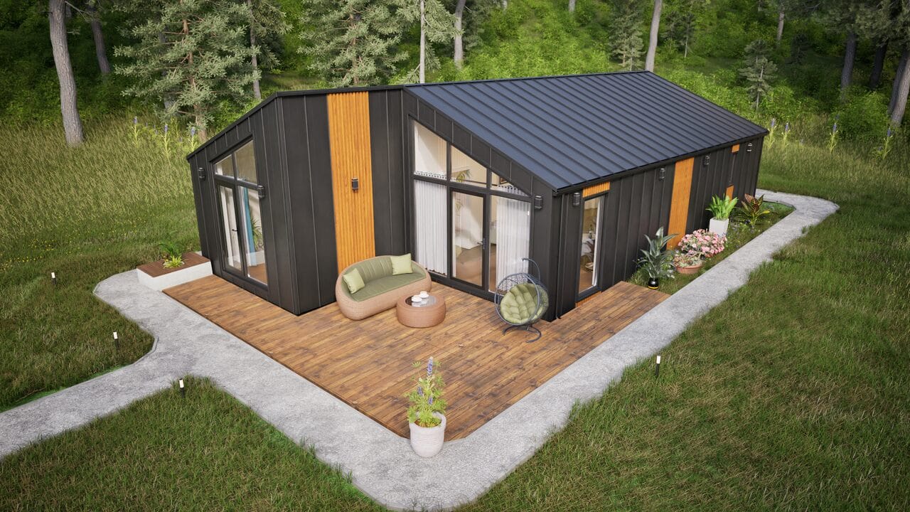 Grafika: dom modulowy caloroczny 88m2 jowisz 06