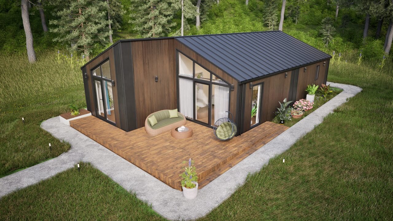 Grafika: dom modulowy caloroczny 88m2 jowisz 07