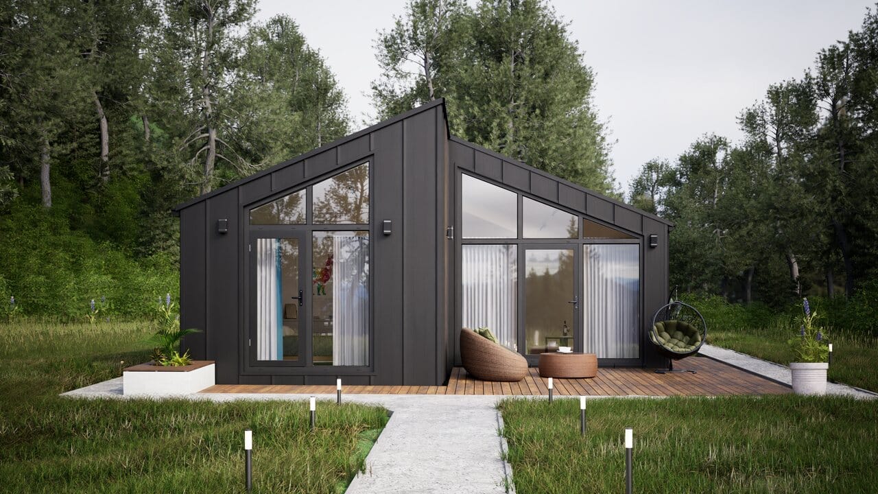 Grafika: dom modulowy caloroczny 88m2 jowisz 42