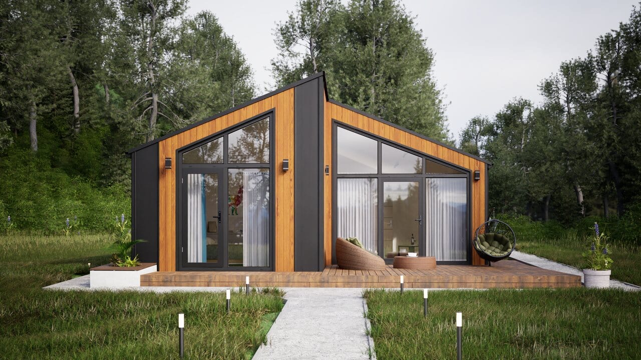 Grafika: dom modulowy caloroczny 88m2 jowisz 45