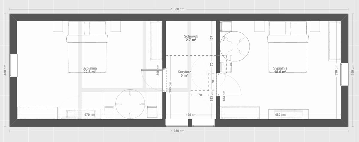 Grafika: rzut pluton plus97 poddasze